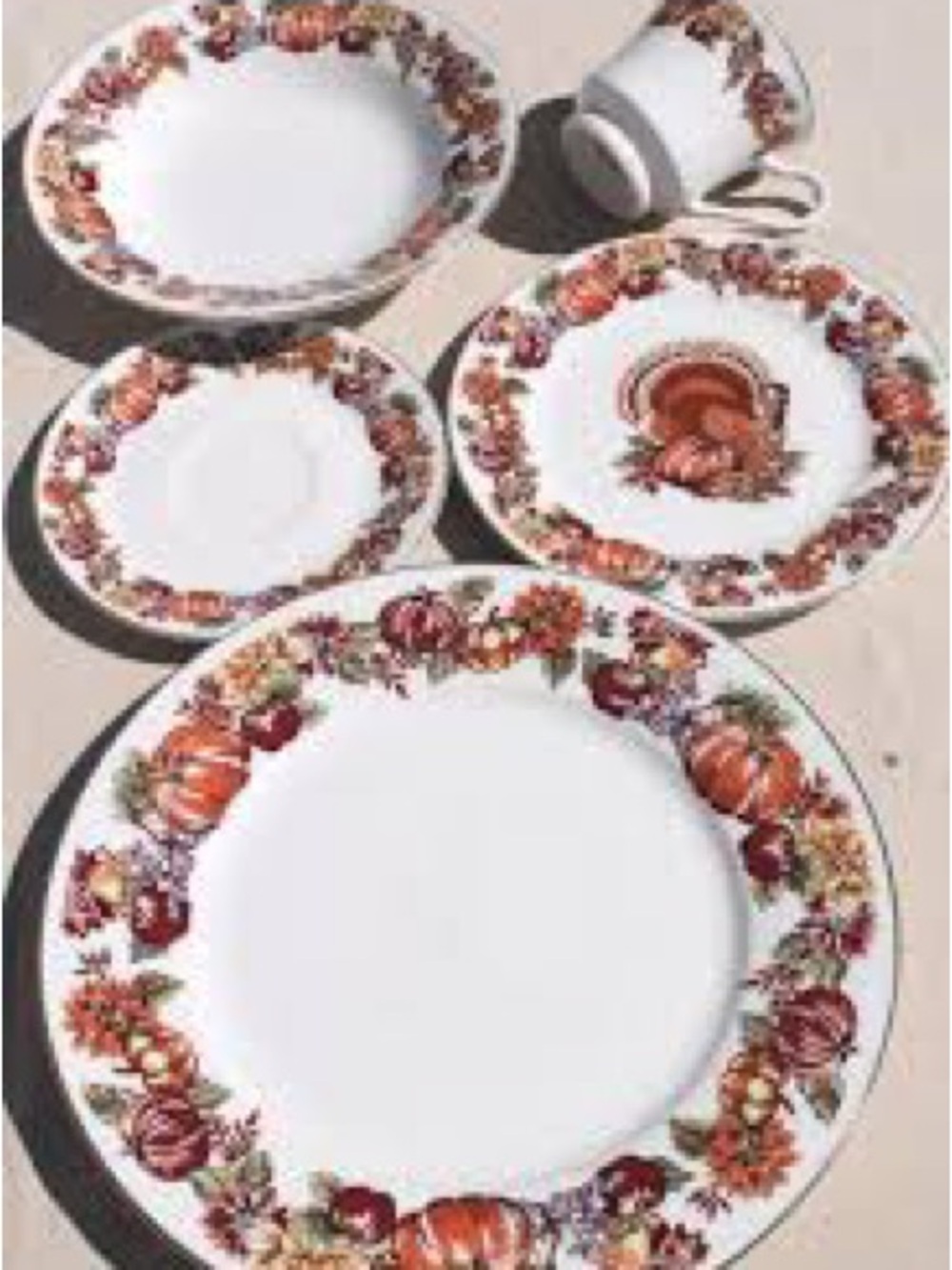 Corelle Autumn Harvest Dinnerware Set - White with Orange and Brown Accents30pza